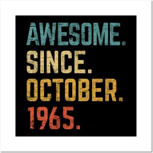 57th Birthday Gift 57 Year Old Awesome Since October 1965 Posters and Art